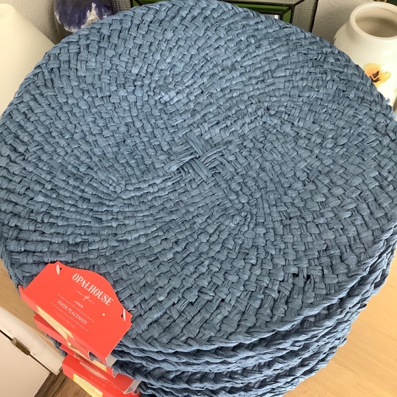 Opalhouse Dining Nwt Opalhouse 5 Round Placemats Blue Hand Woven